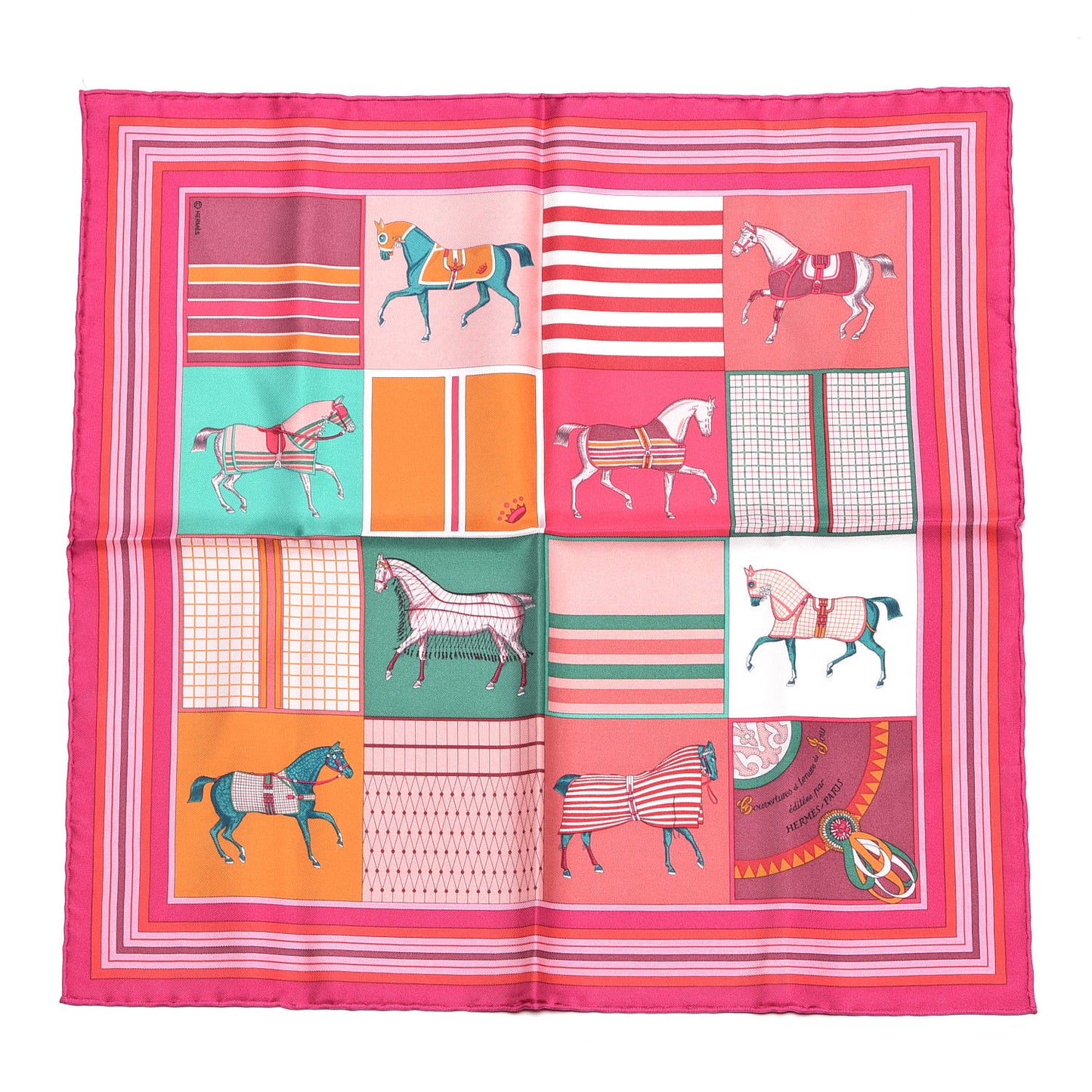 Silk Couvertures Nouvelles Pocket Square Fuchsia Vert Rose