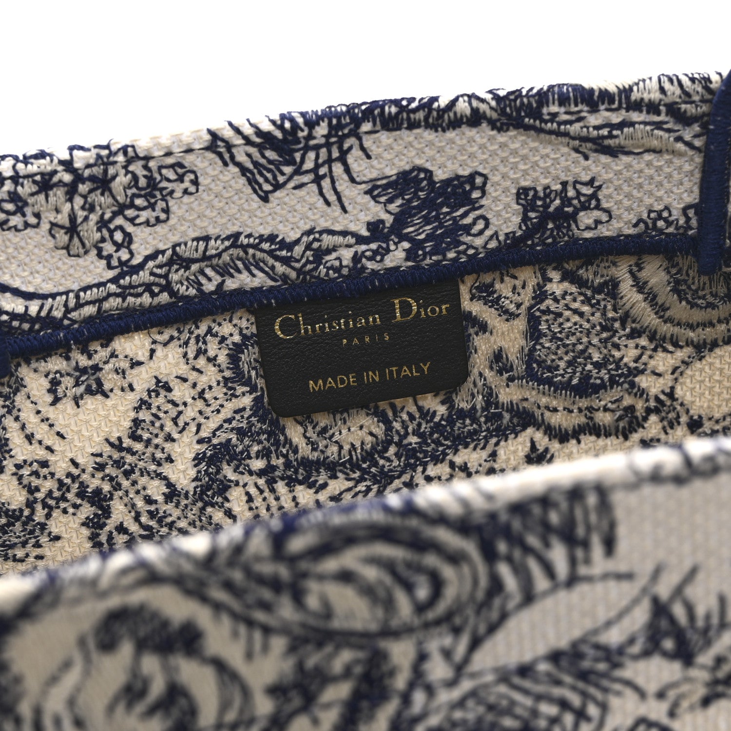 Christian Dior Canvas Embroidered Medium Dioriviera Toile De Jouy Book Tote Blue 6 of 11