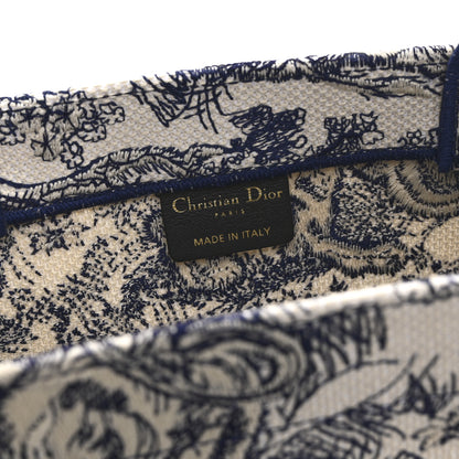 Christian Dior Canvas Embroidered Medium Dioriviera Toile De Jouy Book Tote Blue 6 of 11