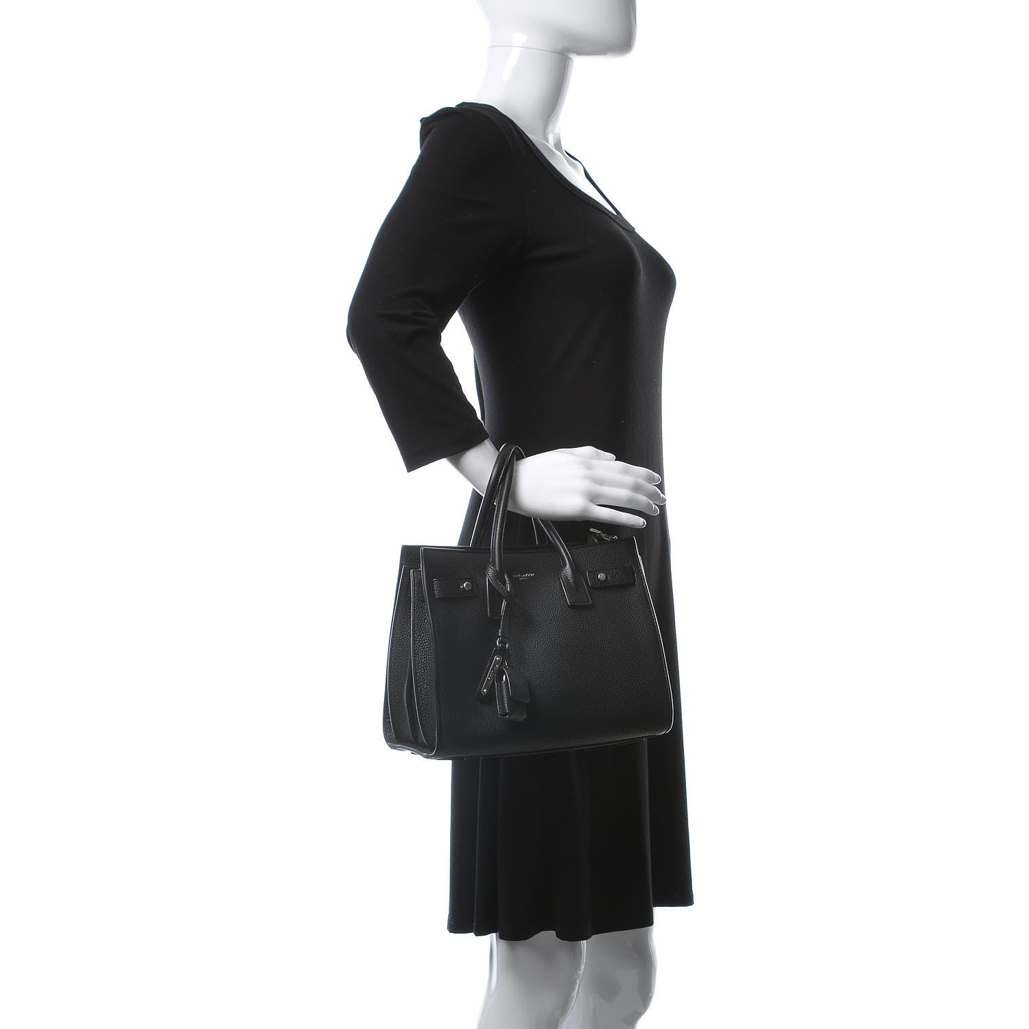 Saint Laurent Grained Calfskin Baby Sac De Jour Souple Black 3 of 11