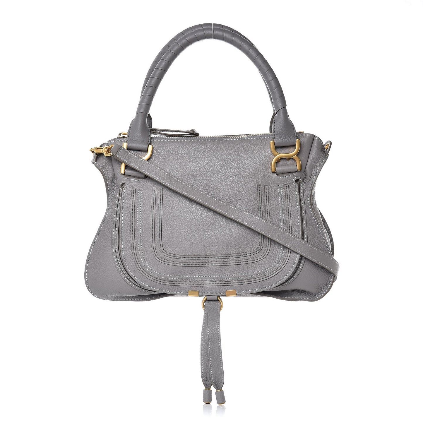 Calfskin Medium Marcie Satchel Cashmere Grey