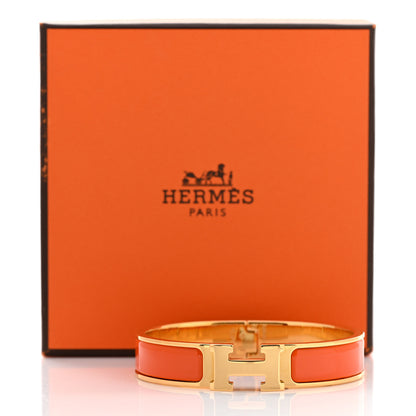 Hermes Enamel Narrow Clic Clac H Bracelet PM Orange 6 of 6