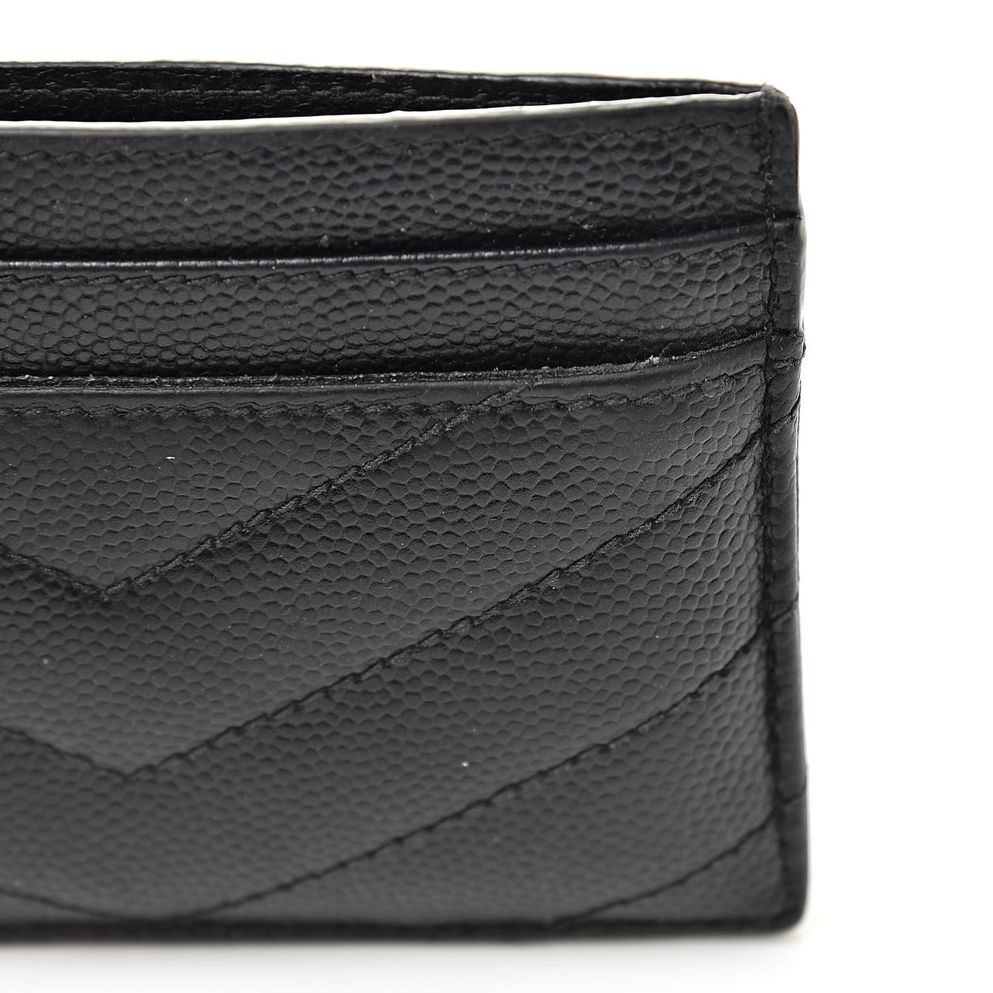 Grain De Poudre Matelasse Chevron Monogram Credit Card Case Black