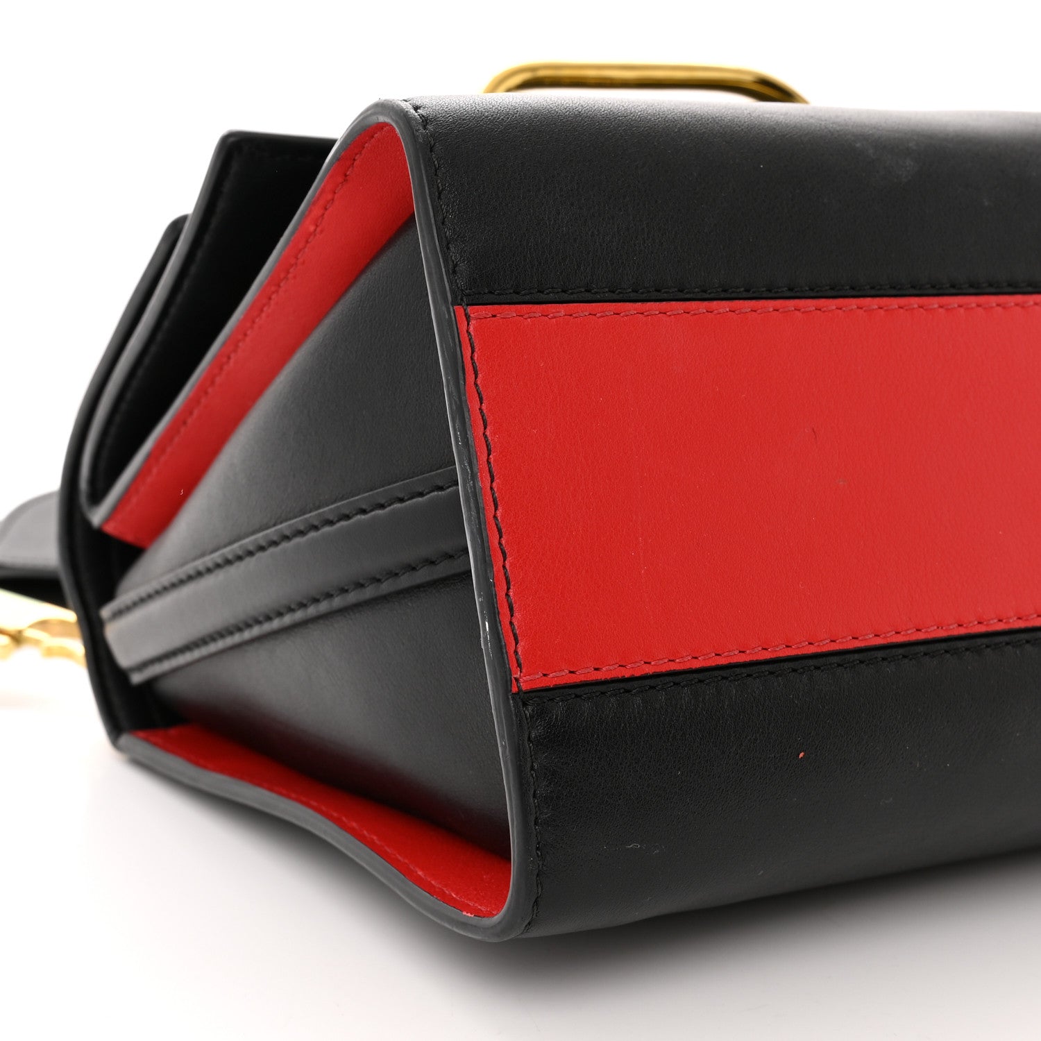 Alexander McQueen Calfskin The Small Story Bag Black Red 9 of 14