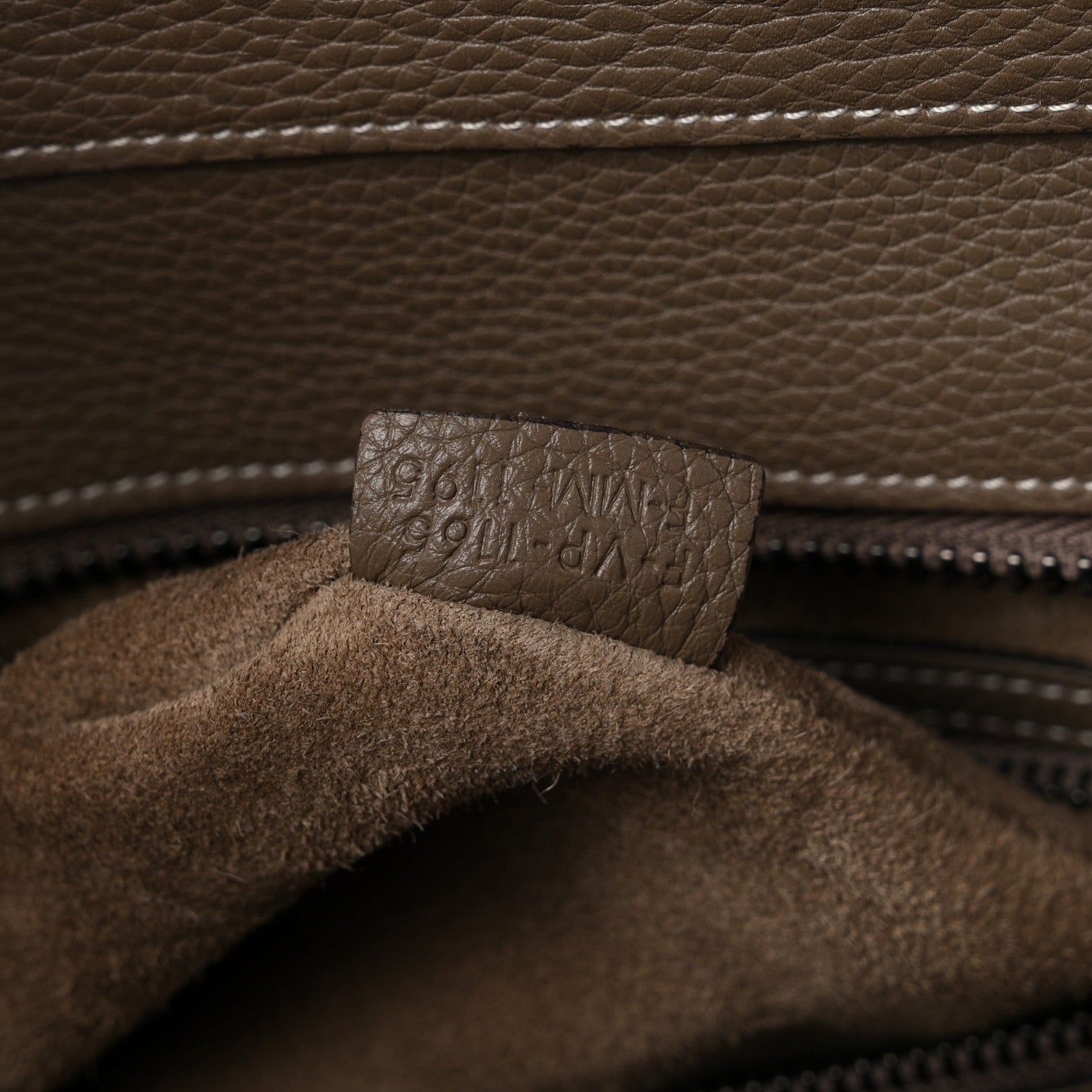 Celine Drummed Calfskin Mini Luggage Souris 7 of 10