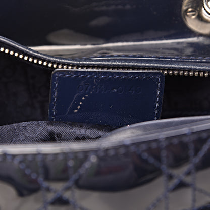 Christian Dior Patent Cannage Large Lady Dior Navy Blue 7 of 11