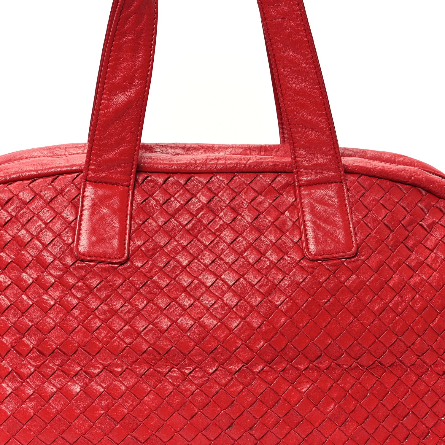Bottega Veneta Nappa Intrecciato Boston Bag Carmine 9 of 11