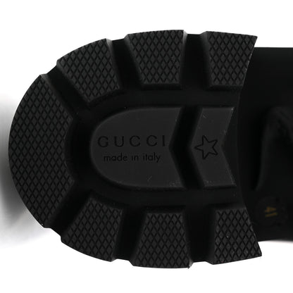Gucci Calfskin Sylvie Web Womens Lace Up Combat Boots 41 Black 8 of 10
