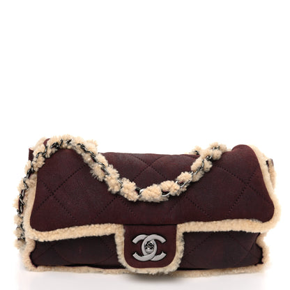 Chanel Shearling Quilted Medium Single Flap Bordeaux 1 of 12