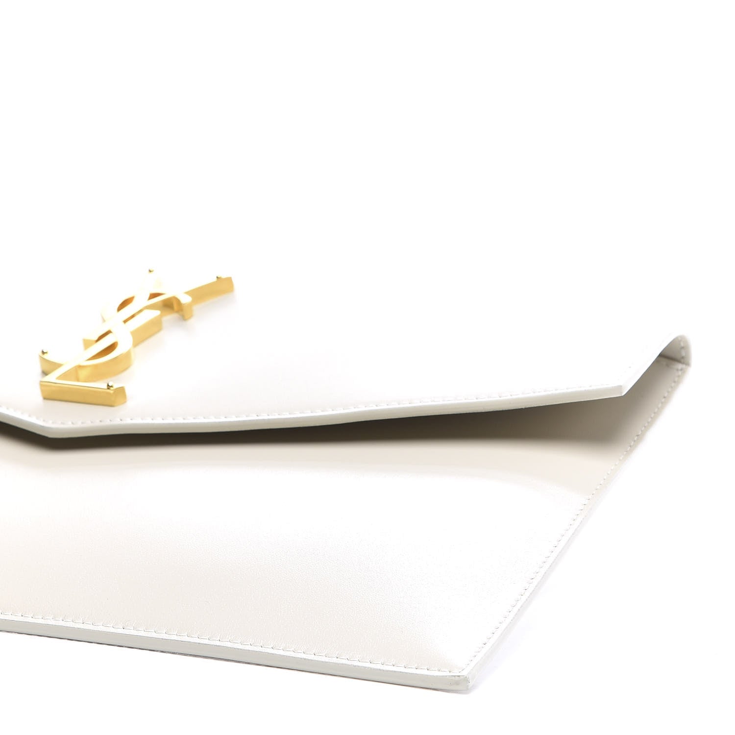 Saint Laurent Smooth Shiny Calfskin Uptown Pouch Crema Soft 7 of 9