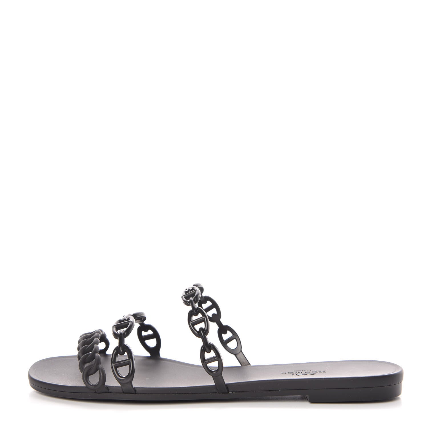 Hermes Rubber Chaine d'Ancre Rivage Sandals 39 Black 1 of 8