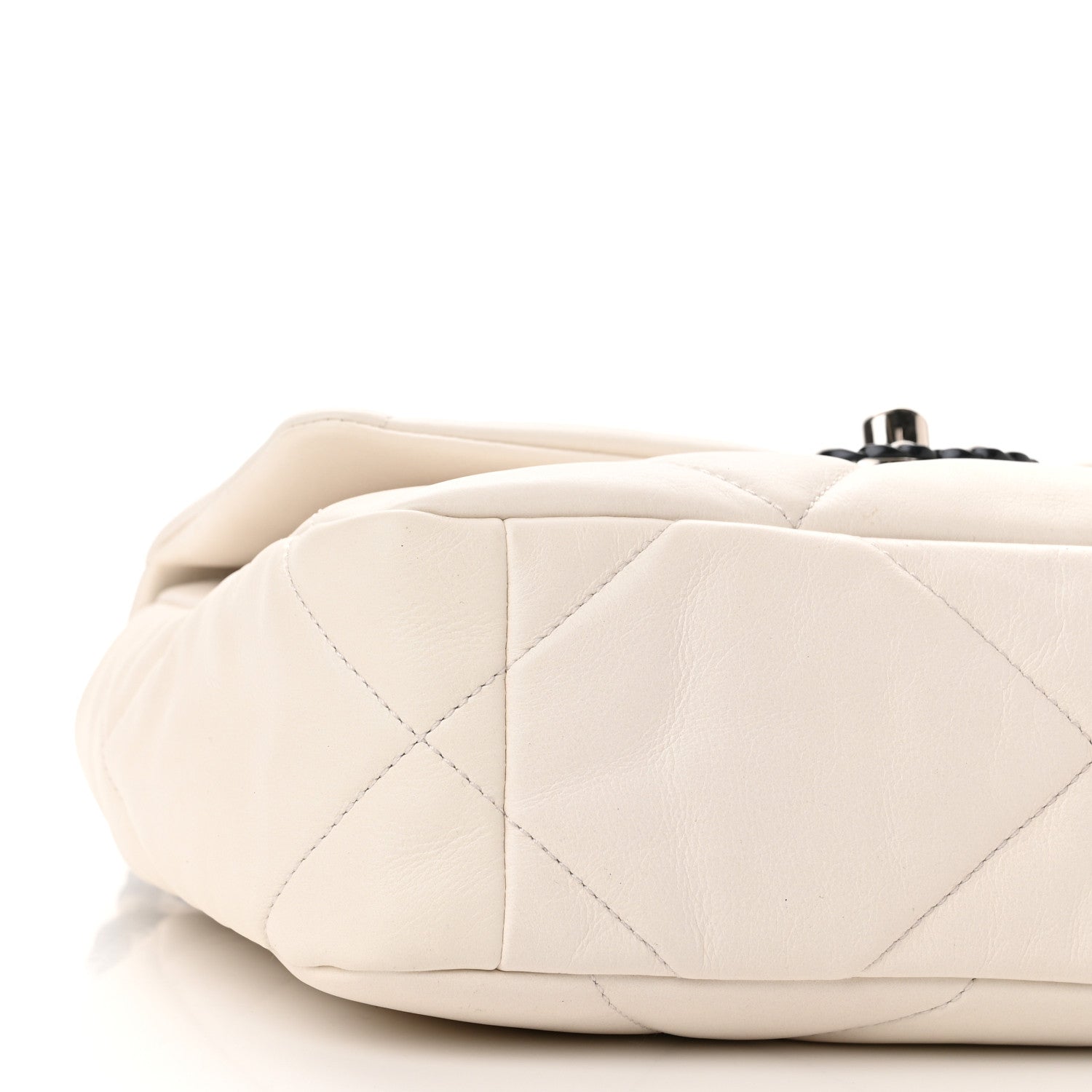 Chanel Glossy Calfskin Quilted Medium Chanel 19 Flap White Black 9 of 11