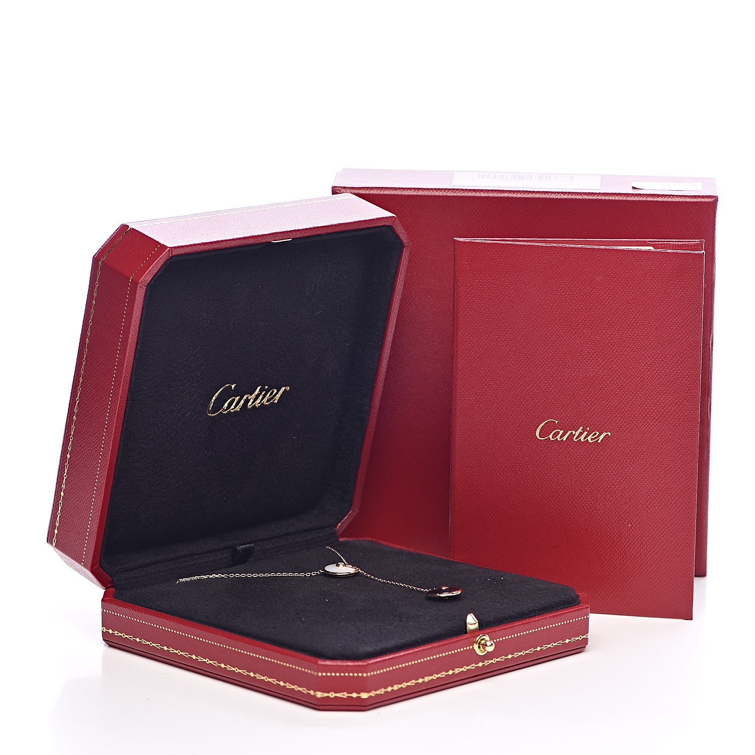 Cartier 18K Pink Gold Diamond Mother of Pearl Black Onyx XS Amulette de Cartier Necklace 7 of 7