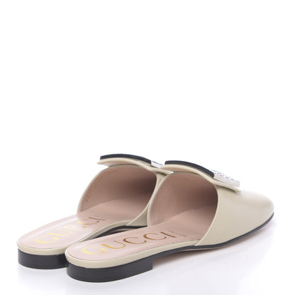 Gucci Malaga Kid Crystal Square G Madelyn Slippers 38.5 Vintage White 4 of 9