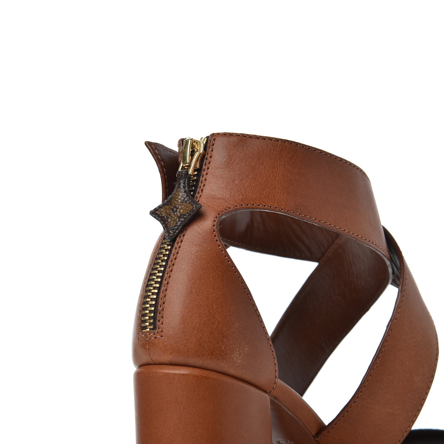 Calfskin Monogram Horizon Sandals 36 Cognac Brown