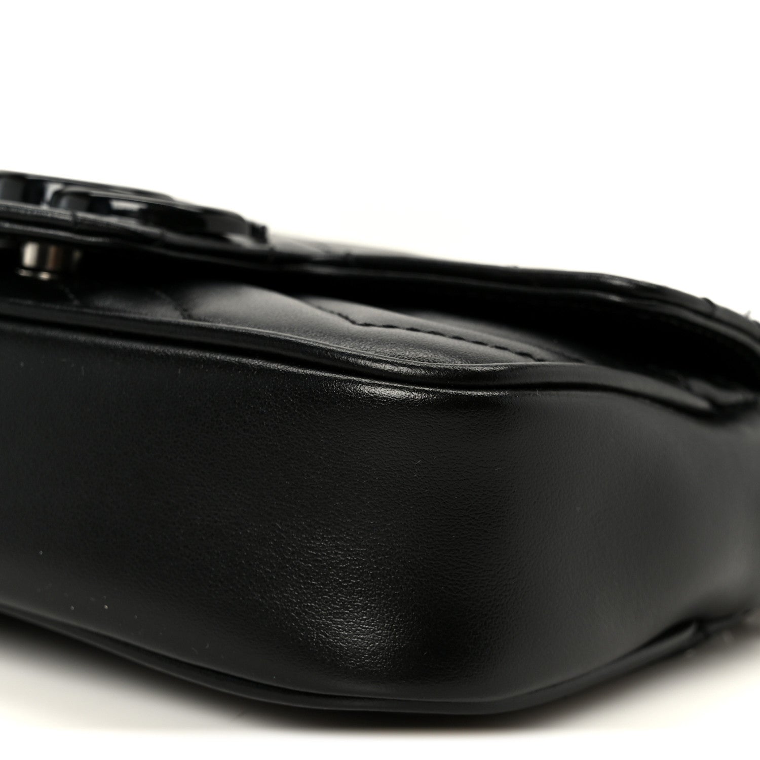 Gucci Calfskin Matelasse Monochrome GG Marmont Chain Belt Bag Black 10 of 11