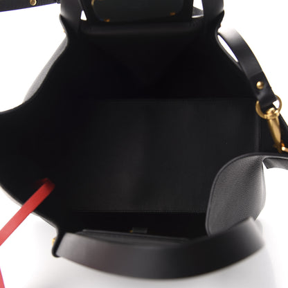 Valentino Garavani Grainy Calfskin Medium VLogo Escape Shopper Black 6 of 12