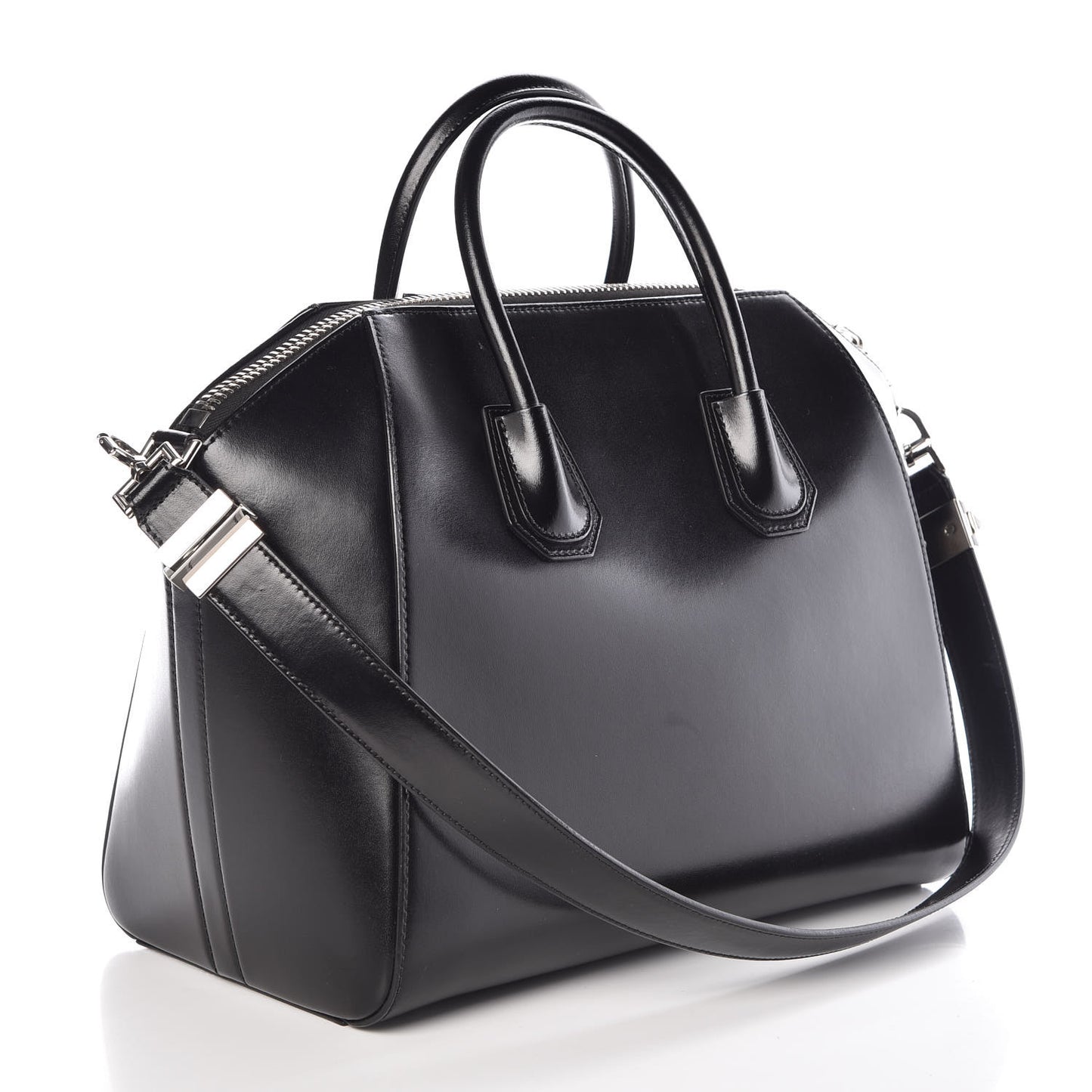 Shiny Lord Calfskin Medium Antigona Black