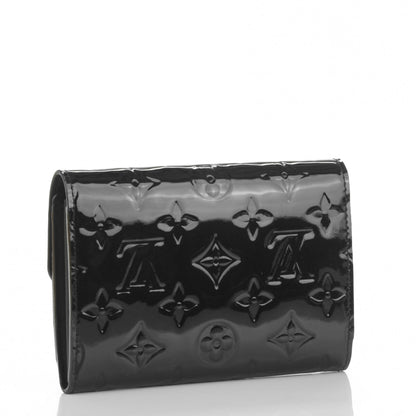 Louis Vuitton Vernis Sarah Compact Wallet Black Magnetique 3 of 7