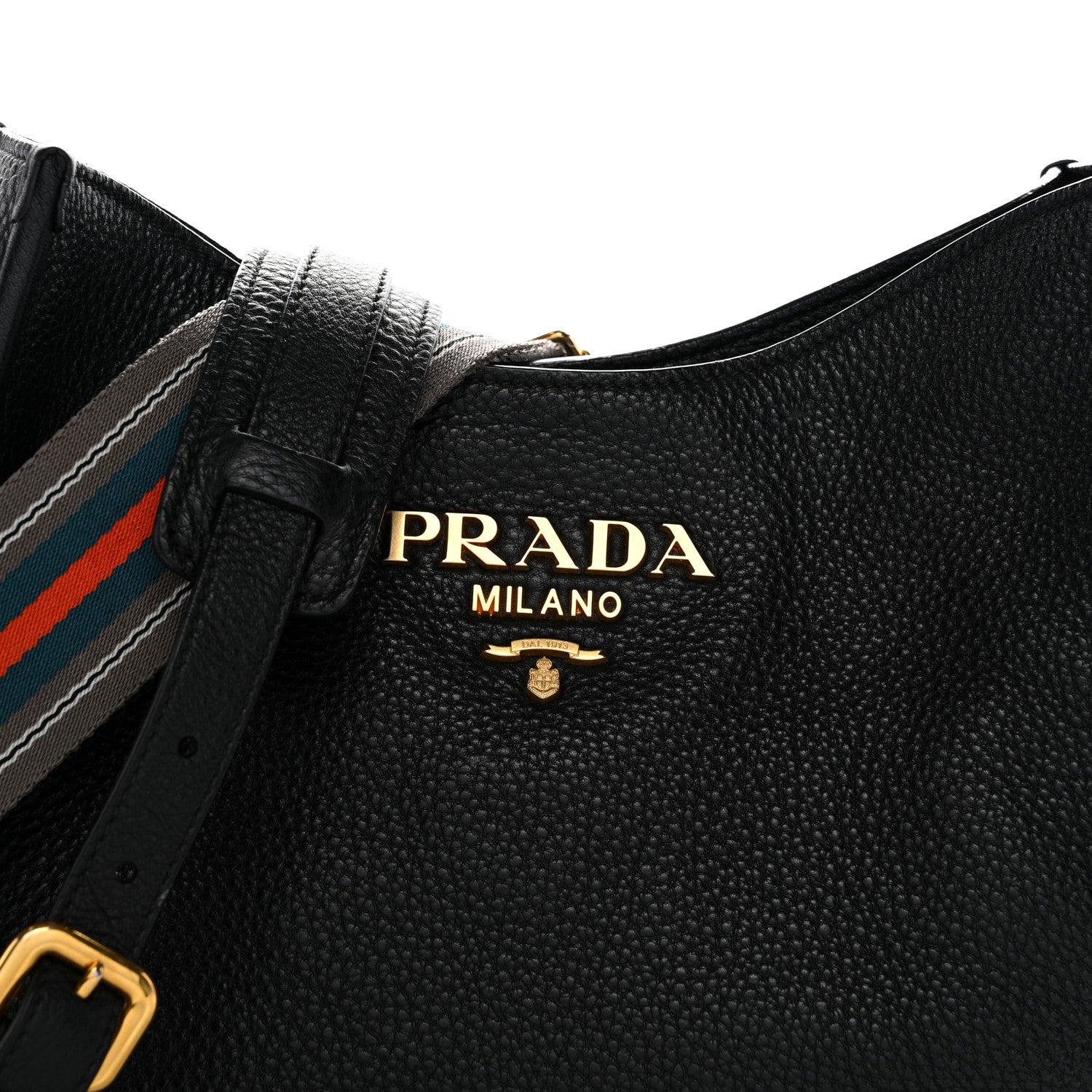Prada Vitello Daino Hobo Messenger Bag Black 8 of 11