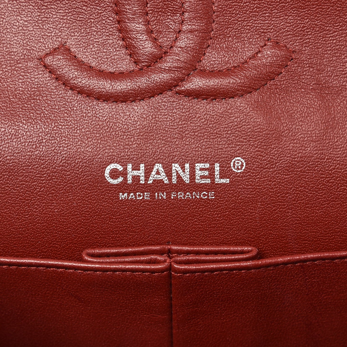 Caviar Quilted Medium Double Flap Dark Red