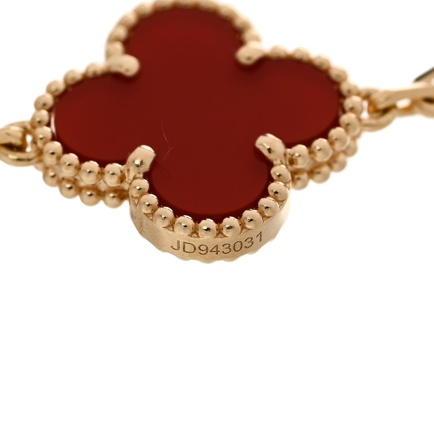 Van Cleef & Arpels 18K Yellow Gold Carnelian 5 Motifs Vintage Alhambra Bracelet 3 of 5