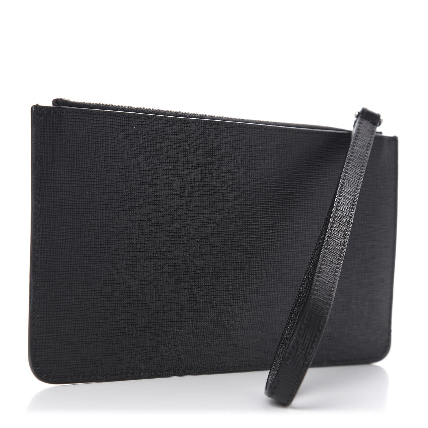 Fendi Vitello Elite Mink Fur Studded Karlito Zip Pouch Black 2 of 6