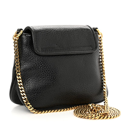 Gucci Pebbled Calfskin Small 1973 Chain Shoulder Bag Black 3 of 13
