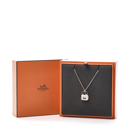 Hermes 18K Rose Gold Diamond Constance Amulette Pendant Necklace 6 of 6