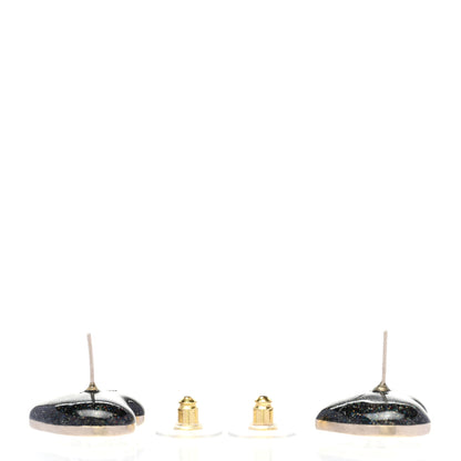 Chanel Crystal Metal CC Heart Earrings Gold 3 of 5