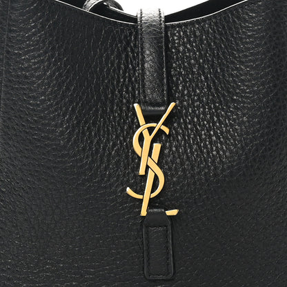 Saint Laurent Grained Calfskin Baby Le 5 A 7 Supple Hobo Black 9 of 11