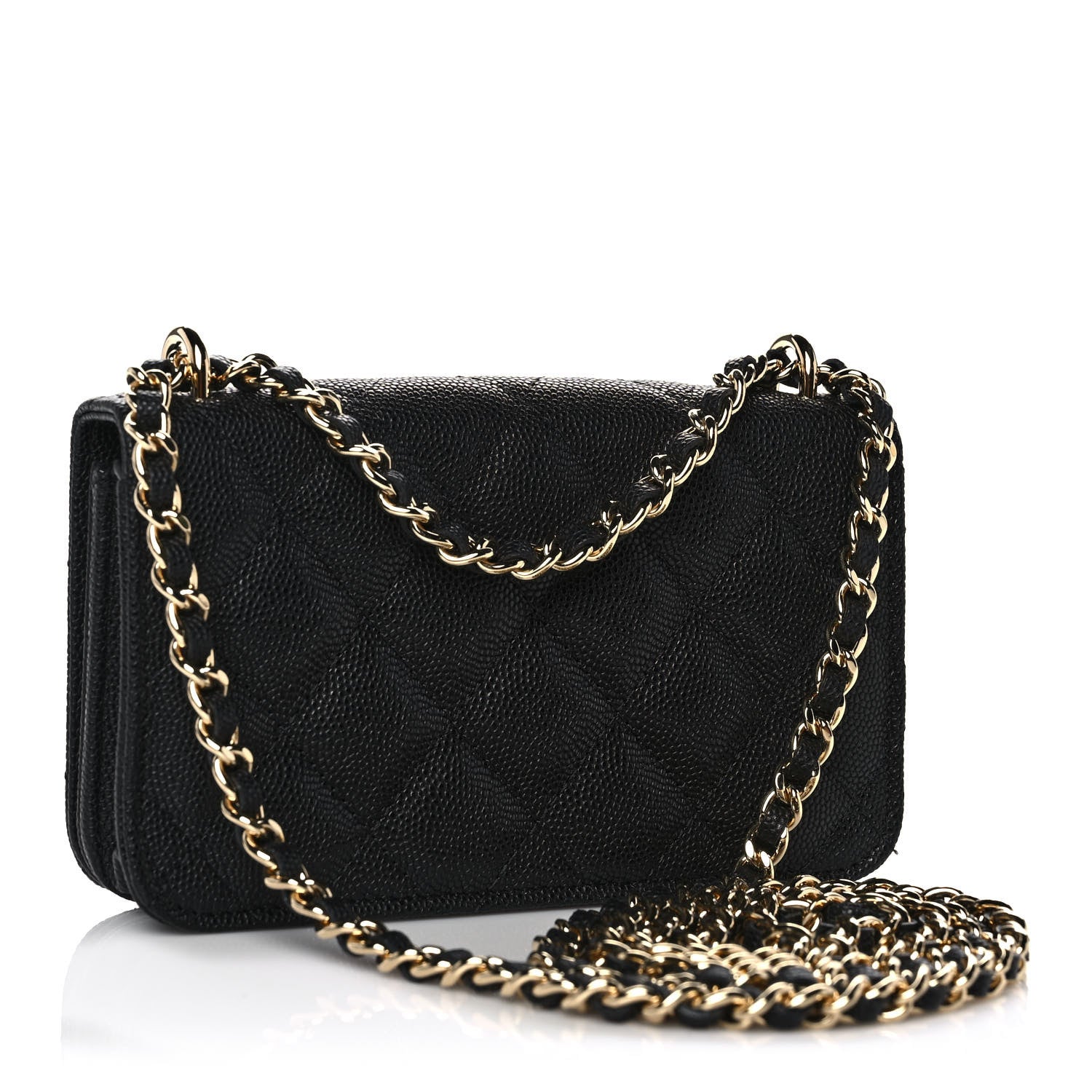 Chanel Caviar Quilted Pocket Twins Clutch With Chain Black 2 of 12