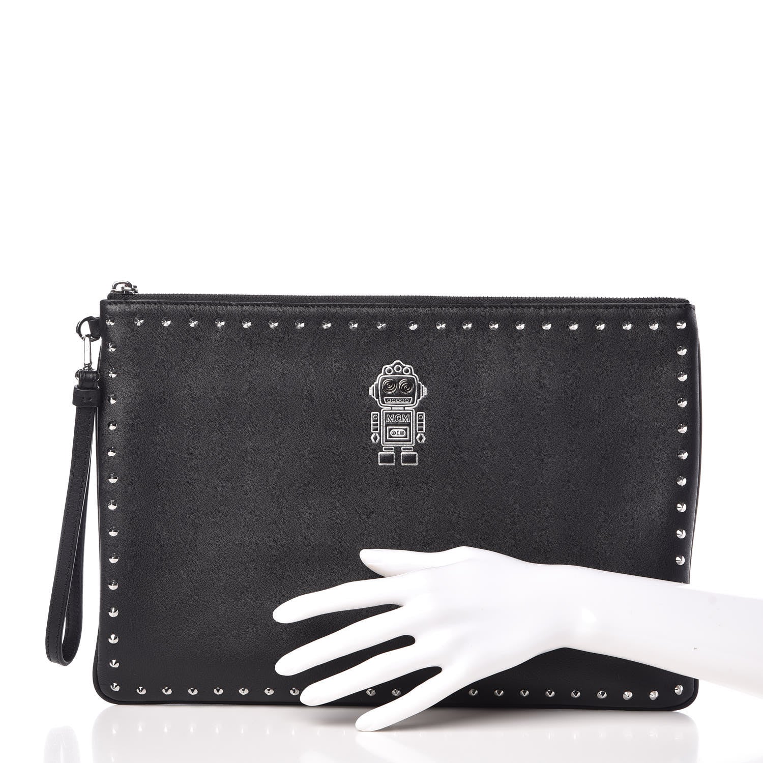 MCM Nappa Large Roboter Wristlet Pouch Black 2 of 9