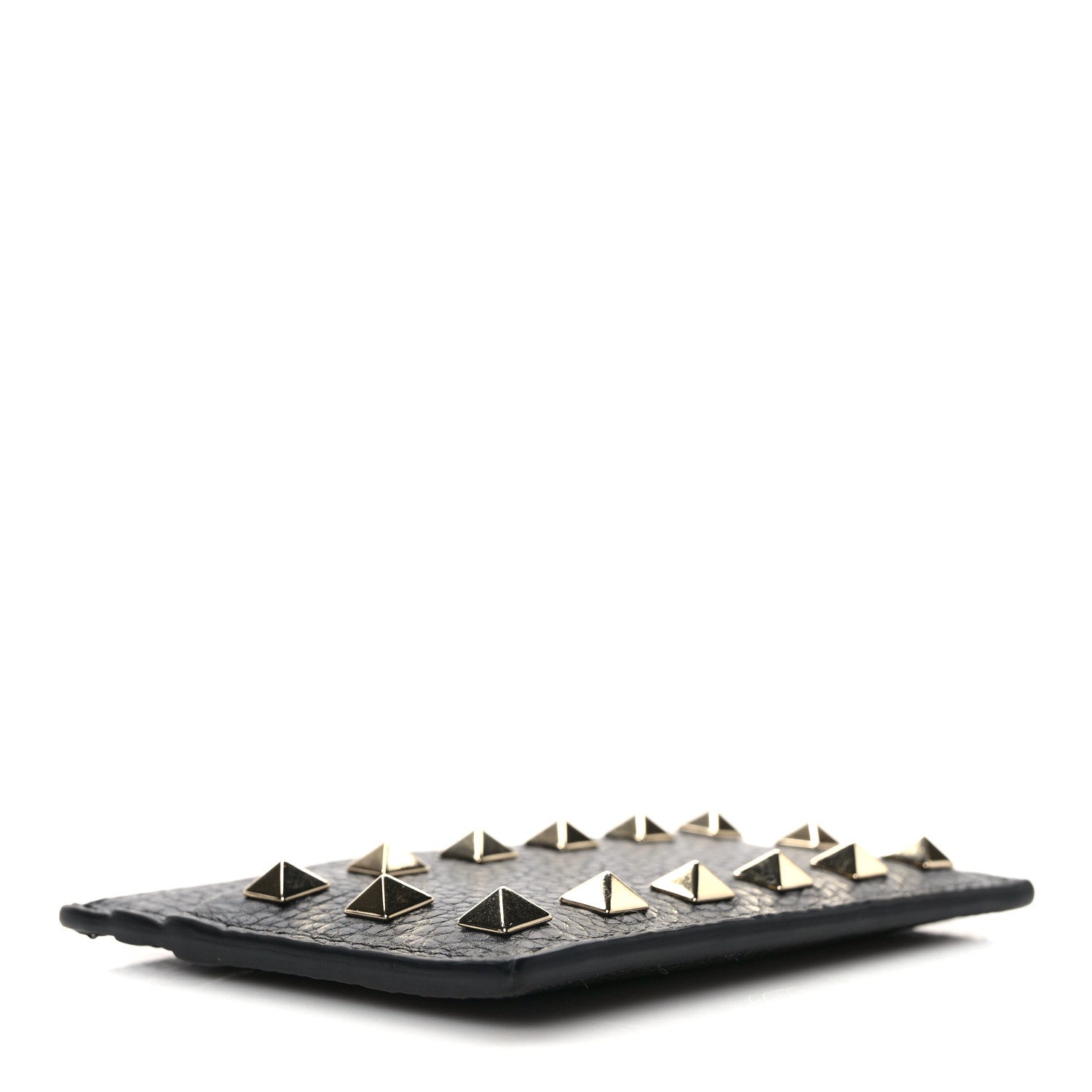 Valentino Garavani Pebbled Calfskin Rockstud Card Holder Black 4 of 6