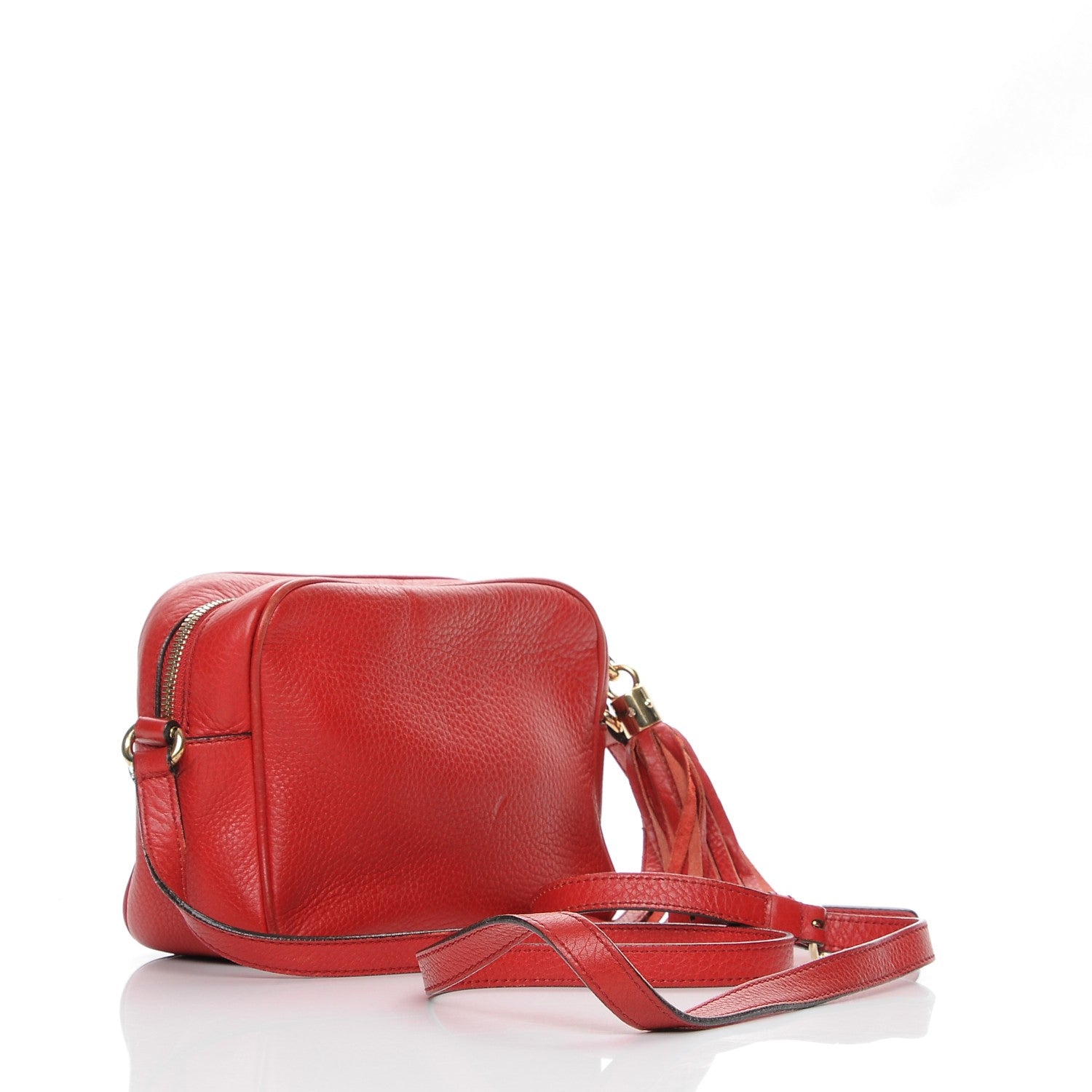 Gucci Pebbled Calfskin Small Soho Disco Bag Tabasco Red 3 of 15