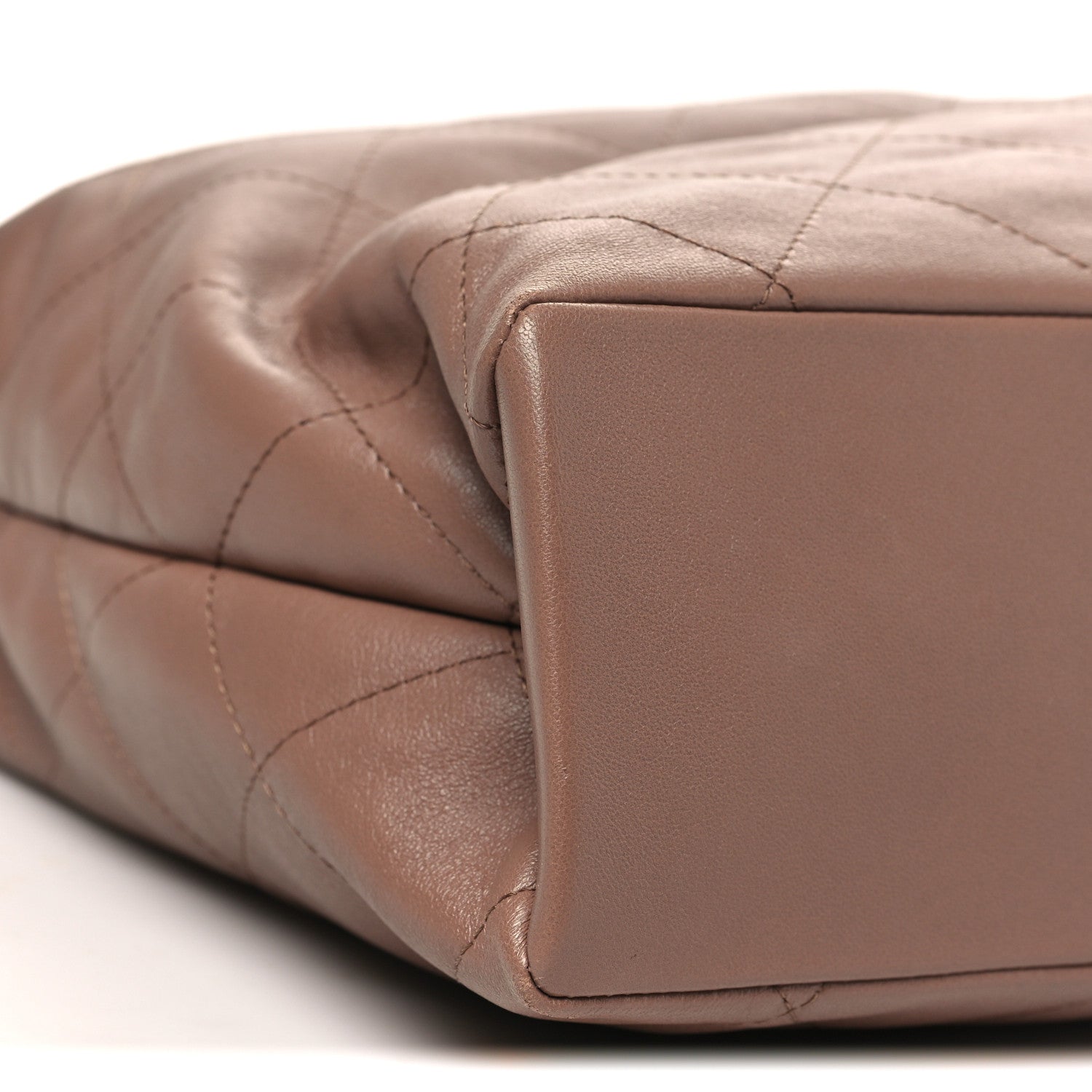 Chanel Shiny Lambskin Quilted Maxi Hobo Brown 9 of 10