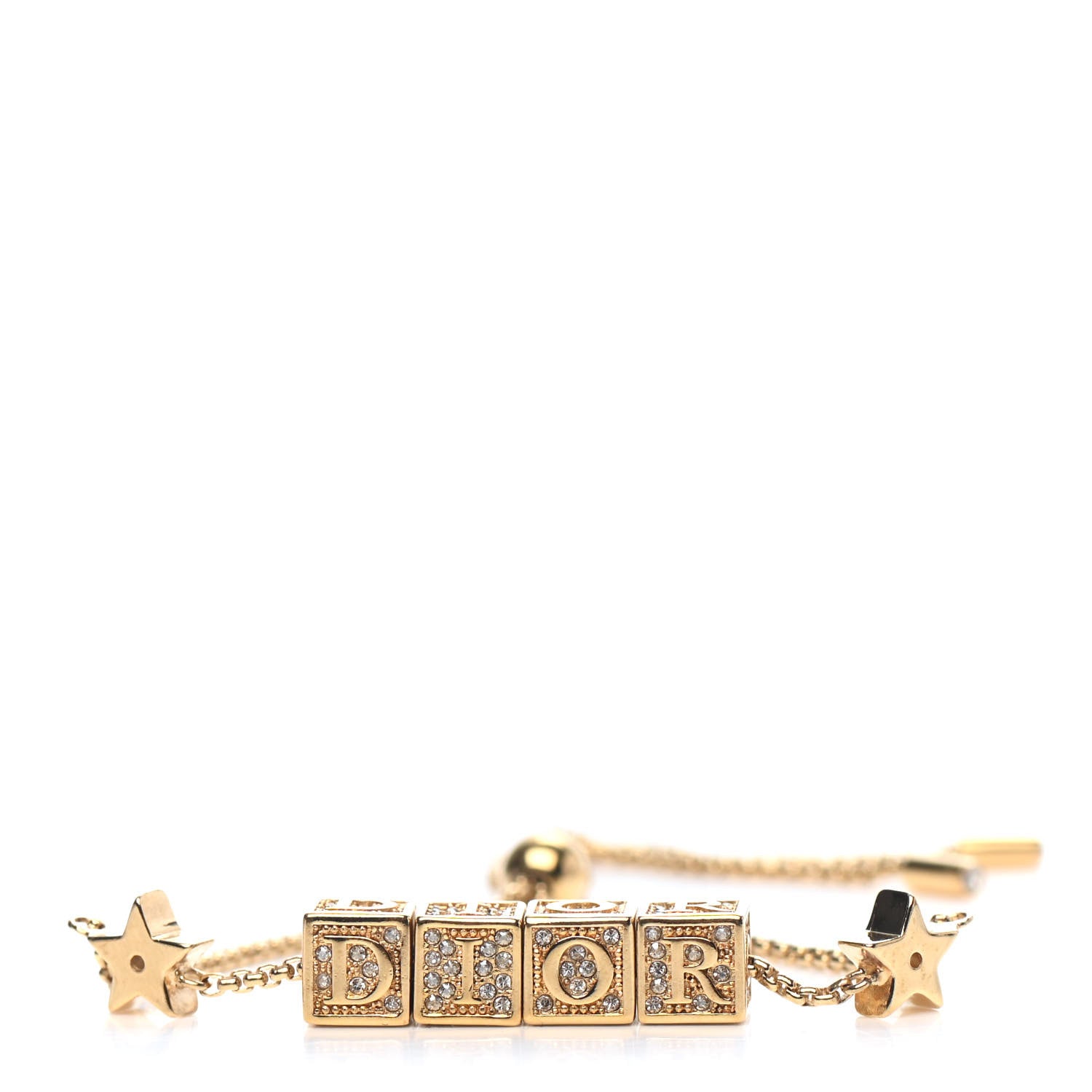 Christian Dior Crystal Star Dice Bracelet Gold 1 of 2