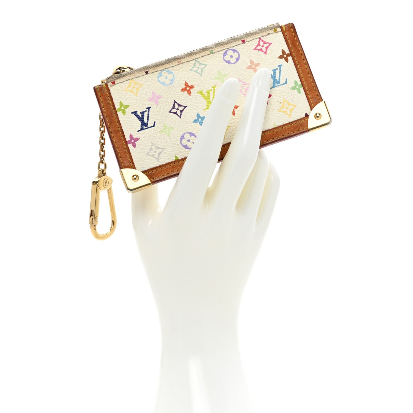 Monogram Multicolor Key Pouch White