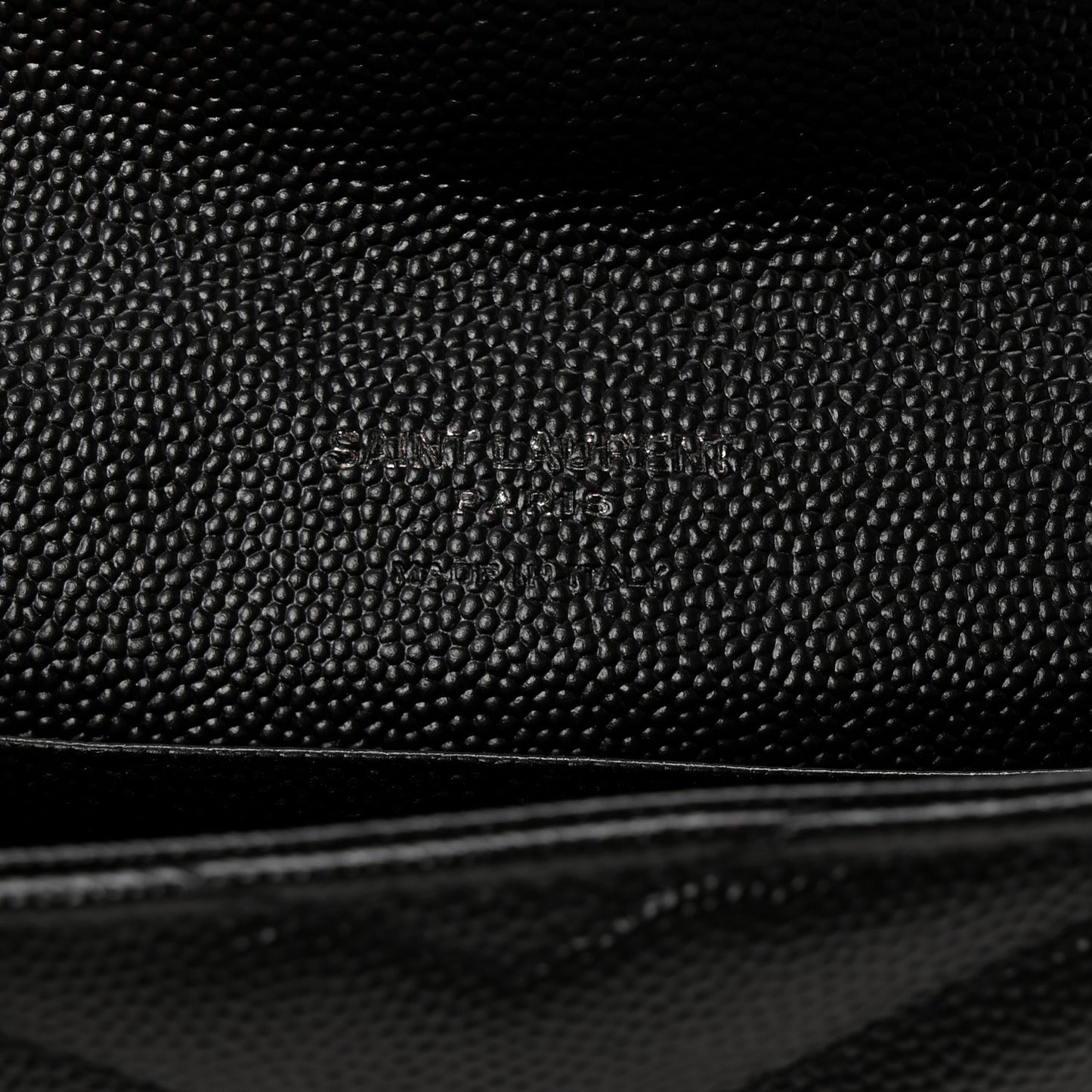 Grain De Poudre Matelasse Chevron Small Monochrome Monogram Envelope Wallet Black Black
