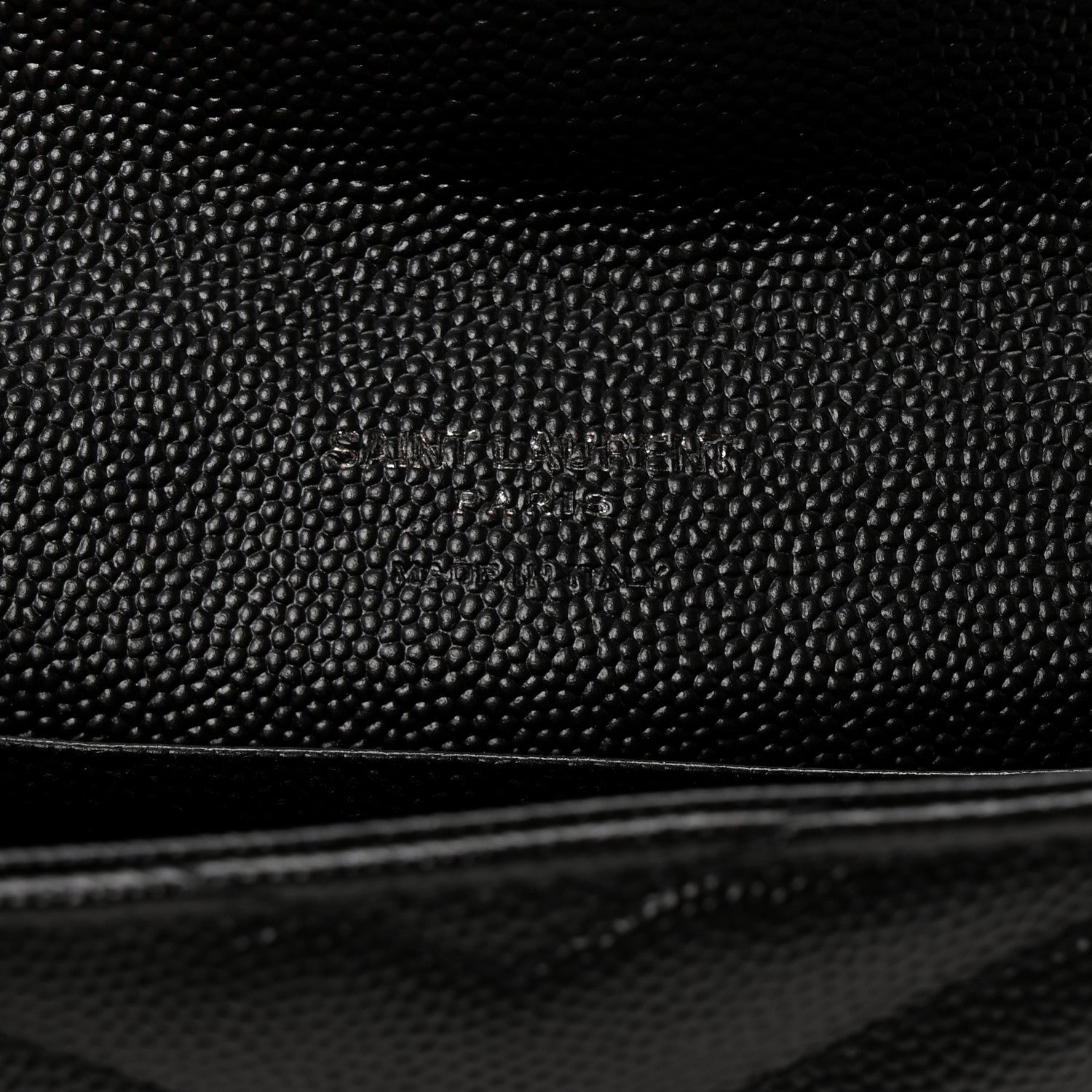 Saint Laurent Grain De Poudre Matelasse Chevron Small Monochrome Monogram Envelope Wallet Black Black 6 of 10