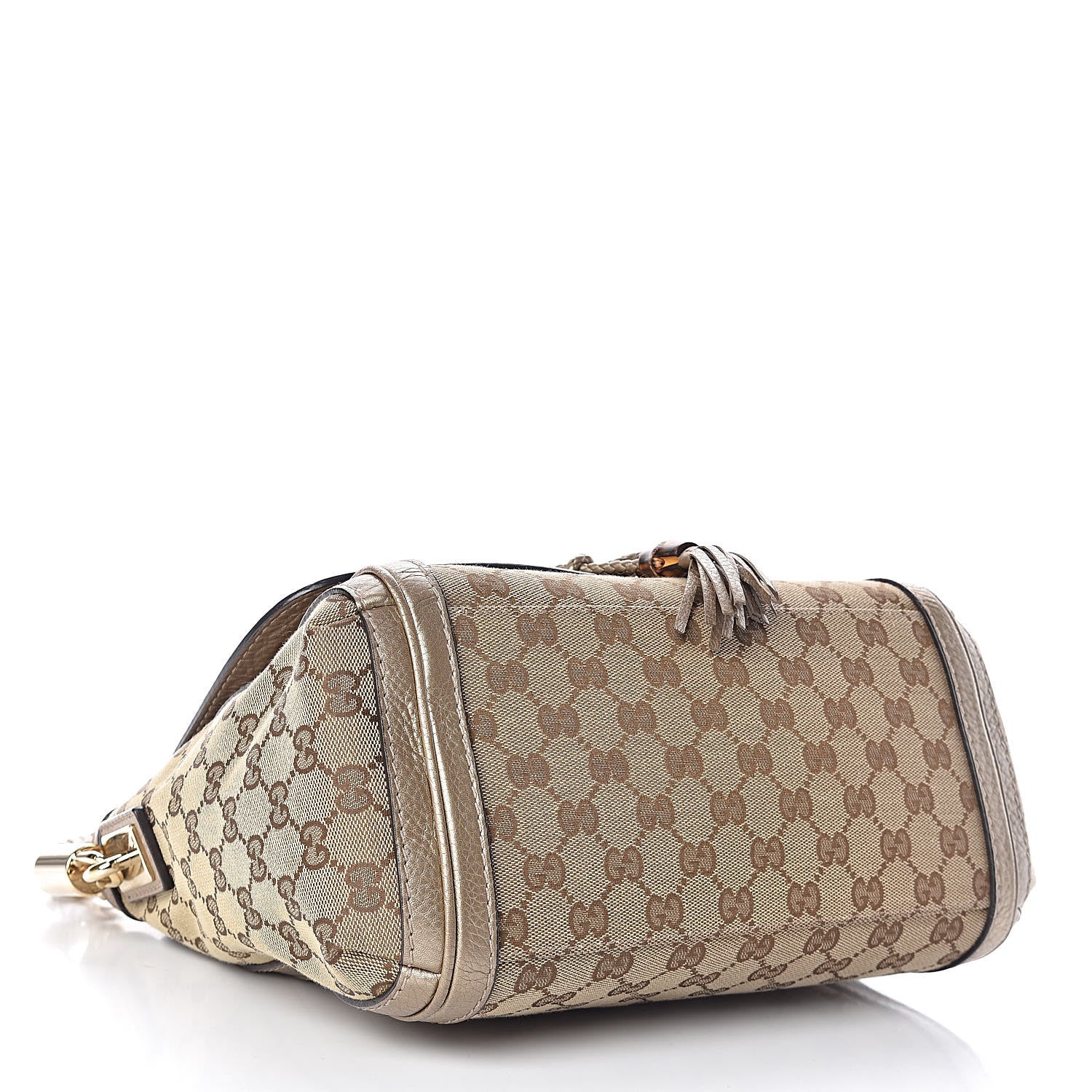 Gucci Monogram Calfskin Medium Bella Flap Bag Beige Ebony Champagne 4 of 10