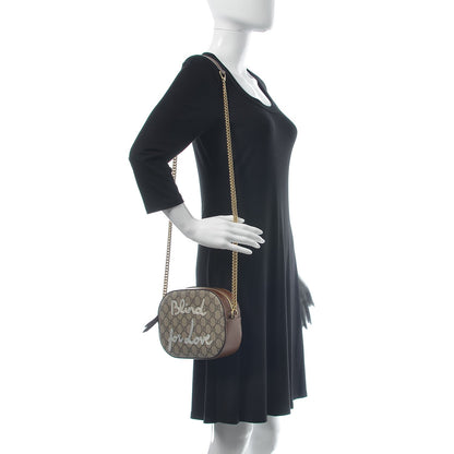 Gucci GG Supreme Monogram Blind For Love Embroidered Mini Chain Shoulder Bag Beige Tuscany 3 of 16