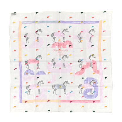 Hermes Silk Muslin Garde Robe Pop Scarf 80 White Multicolor 1 of 5