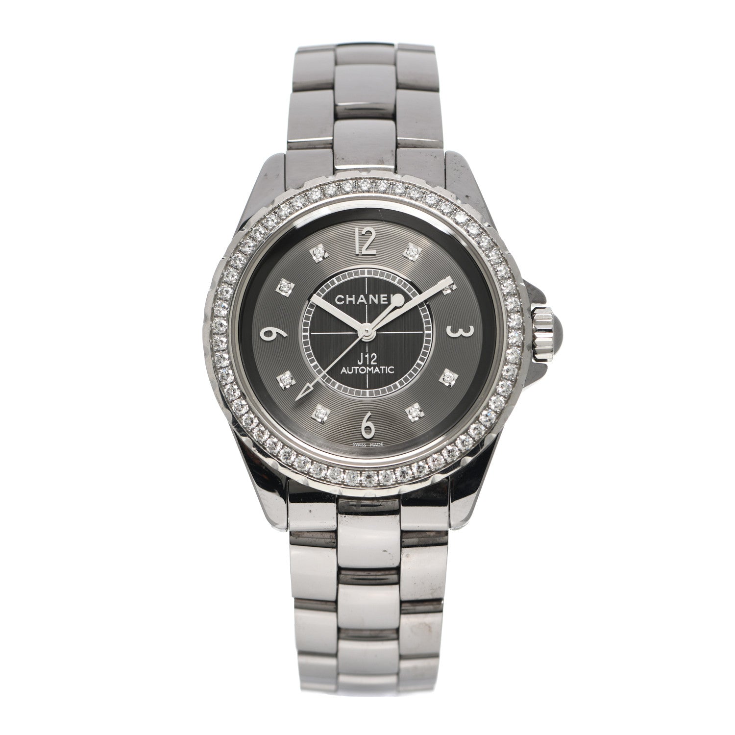 Chanel Titanium Ceramic Diamond Bezel 38mm J12 Automatic Watch 1 of 6