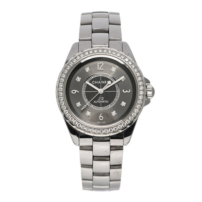 Chanel Titanium Ceramic Diamond Bezel 38mm J12 Automatic Watch 1 of 6