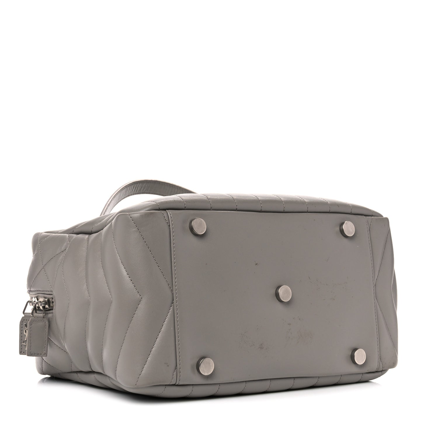 Calfskin Y Quilted Monogram Medium Loulou Bowling Bag Light Grey