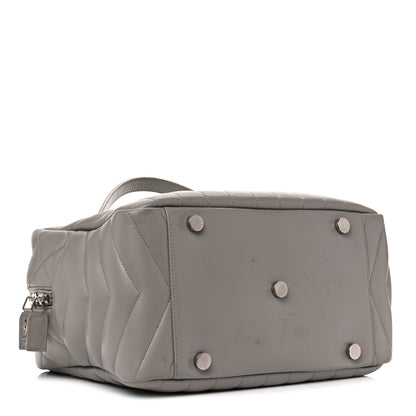 Saint Laurent Calfskin Y Quilted Monogram Medium Loulou Bowling Bag Light Grey 4 of 15