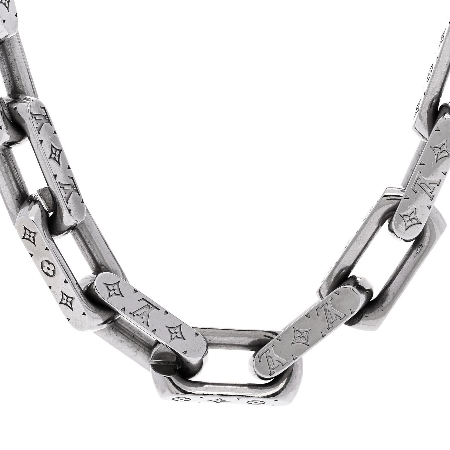 Monogram Chain Necklace Silver