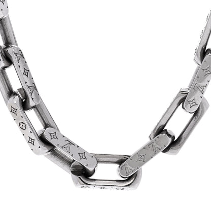 Louis Vuitton Monogram Chain Necklace Silver 4 of 6
