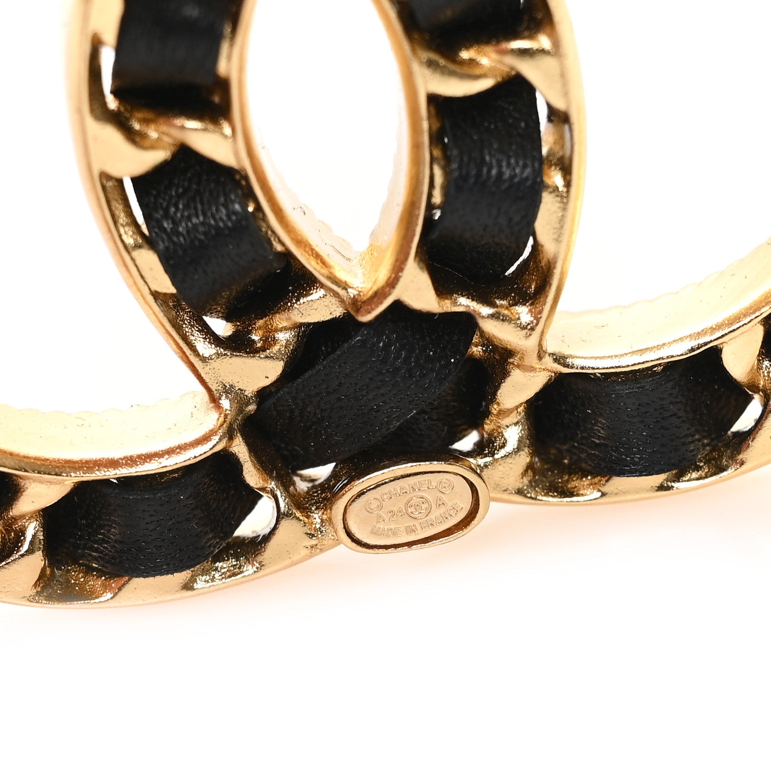 Chanel Lambskin Chain CC Brooch Black Gold 1883093 – FASHIONPHILE